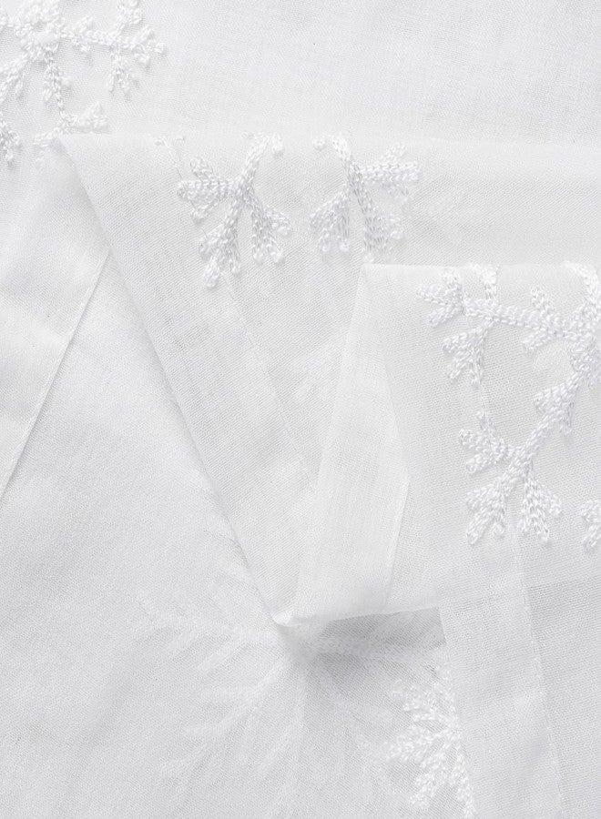 FRAMICS Christmas Sheer Curtains 84 Inch Length Embroidered Snowflake Window Curtains for Living Room Sheer Christmas Curtains Rod Pocket White Window Curtains for Winter, 52" W x 84" L, 2 Panels - Image 5